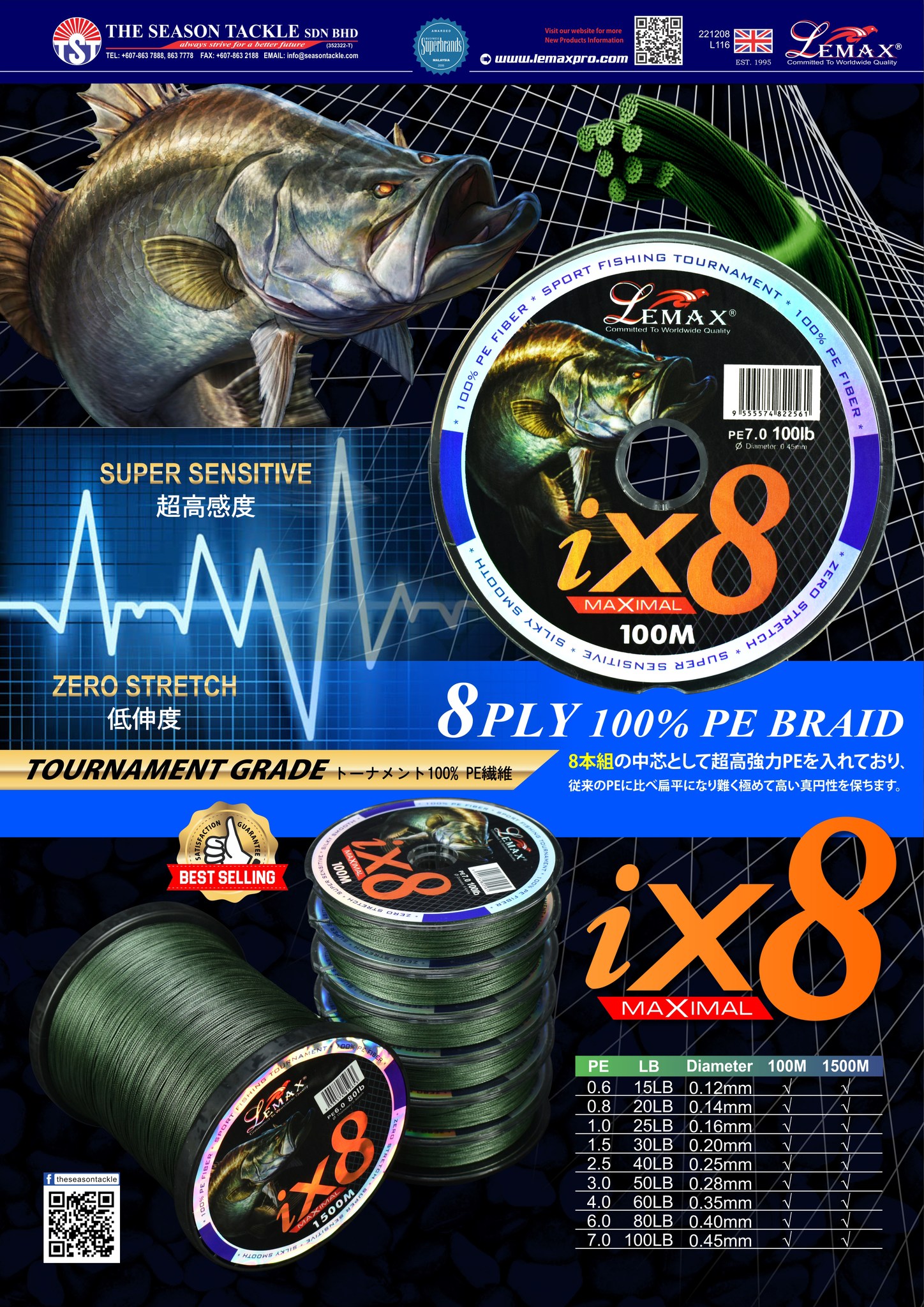 LEMAX BRAID IX8-1500M