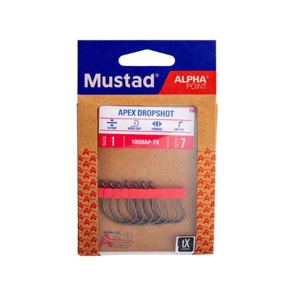Mustad 10559AP-TX Apex Drop Shot Hook