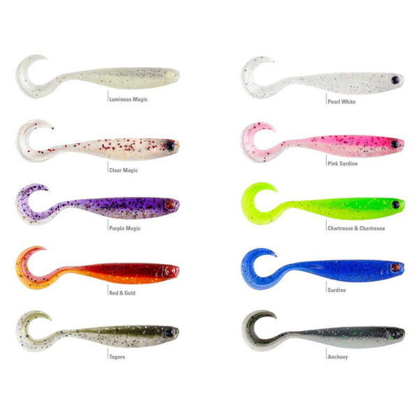 Mustad Mezashi Cross Curly Tail Soft Lure 90mm 6kom