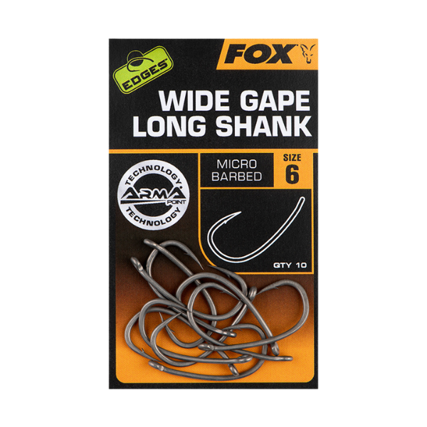 FOX EDGES WIDE GAPE LONG SHANK
