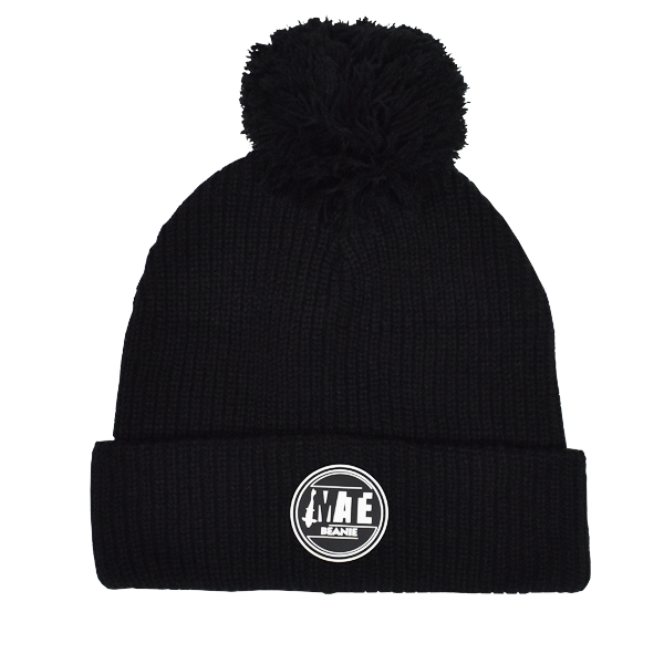 Mate Beanie Black with rubber label