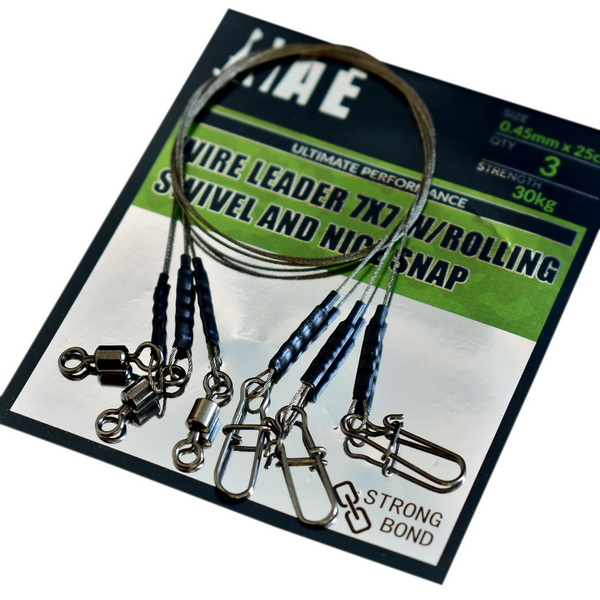 MATE WIRE LEADER 7X7 W/ROLLING SWIVEL AND NICE SNAP