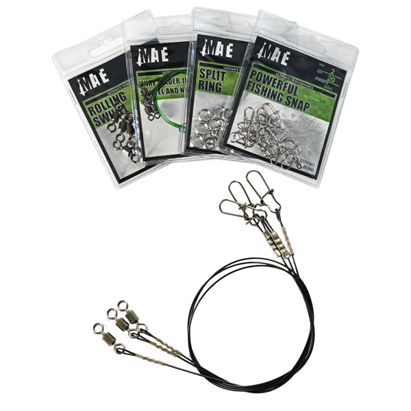 Mate Wire Leader 1×7 w/Rolling Swivel  and Nice Snap Black