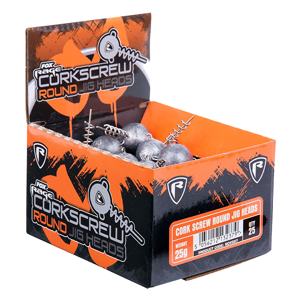 Fox Rage Bulk Cork Screw Jig Heads Box