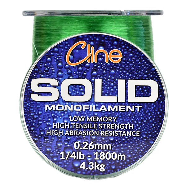 C LINE SOLID MONOFILAMENT GREEN STANDARD SPOOL 1/4lb