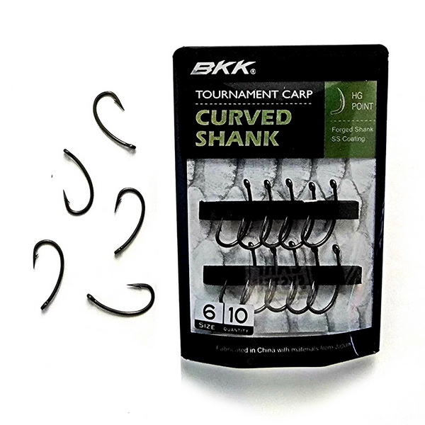 BKK TOURNAMENT CARP CURVED SHANK 10kom
