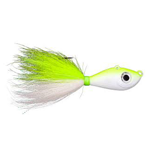 Mustad Big Eye Bucktail Chartreuse/ White