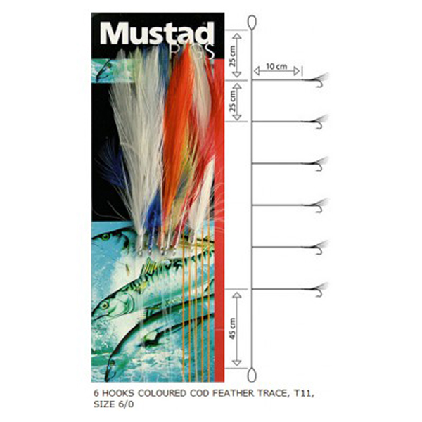 Mustad Colour COD Feaher Trace 6/0