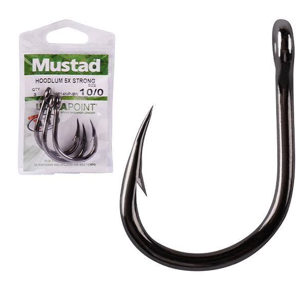 Mustad 10814NP-BN Hoodlum Live Bait Hook 5x Strong