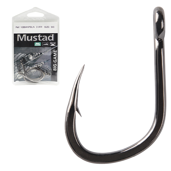 Mustad 10884-NP-BN Big Game Livebait Forged Ringed Hooks