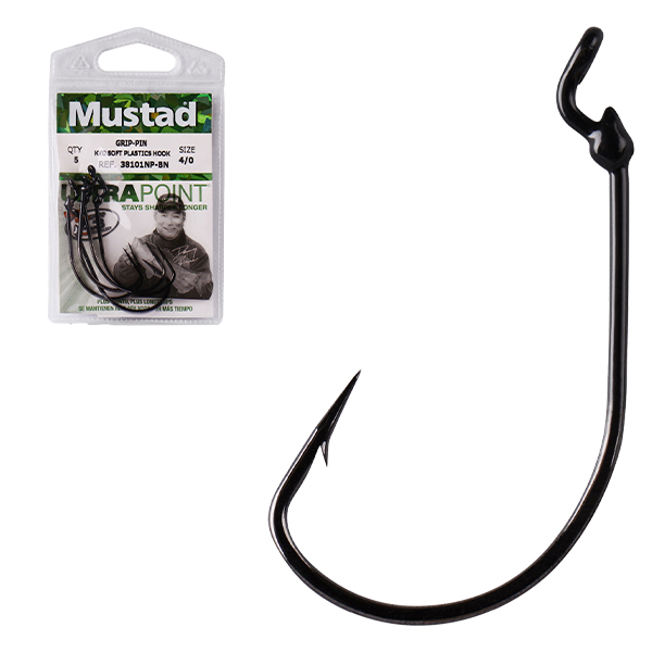 Mustad 38101NP-BN KVD Grip Pin Hook