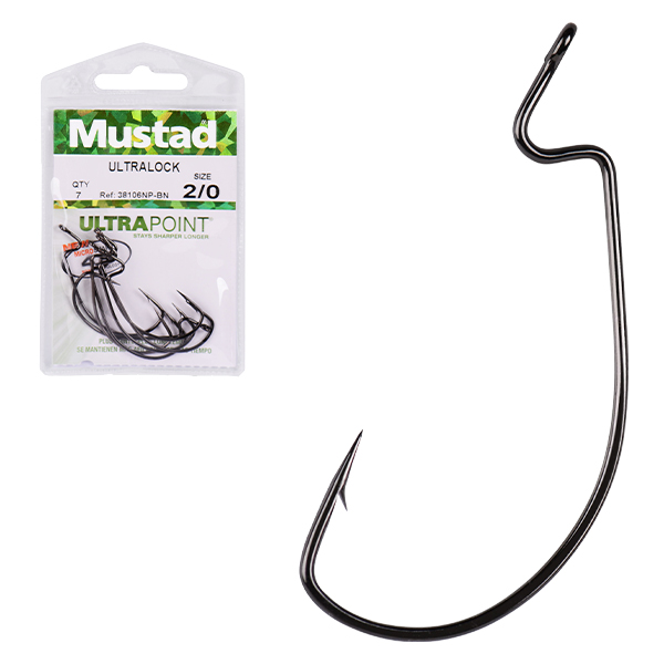 Mustad 38106NP-BN Light Wire Soft Plastic Hooks