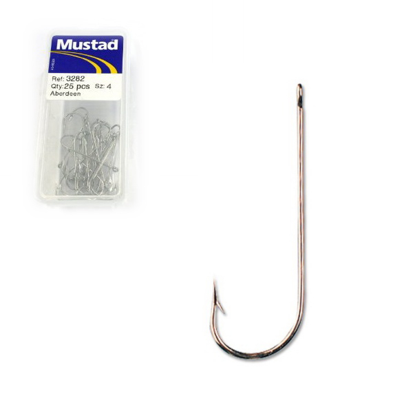 Mustad  3282-NI Nickel Aberdeen Hooks