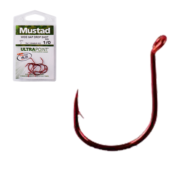 Mustad 10548NP-RD WIDE GAPE DROP SHOT