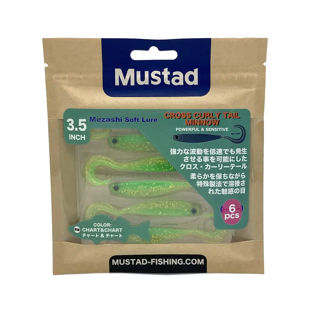 Mustad Mezashi Cross Curly Tail Soft Lure 90mm 6kom