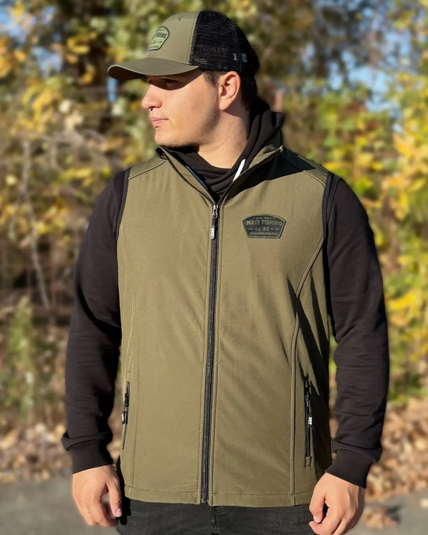 MATE SHELL&FLEECE VEST GREEN