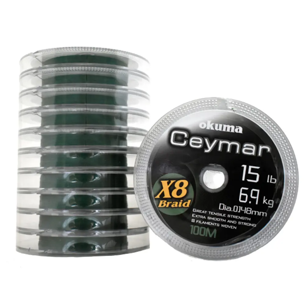 Okuma Ceymar X8 Braid Green color 100m 12lb 0.128mm